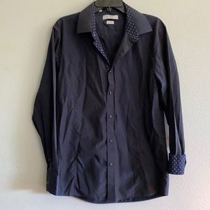 Dark Blue Tailored Fit Size Large Men’s Button Up